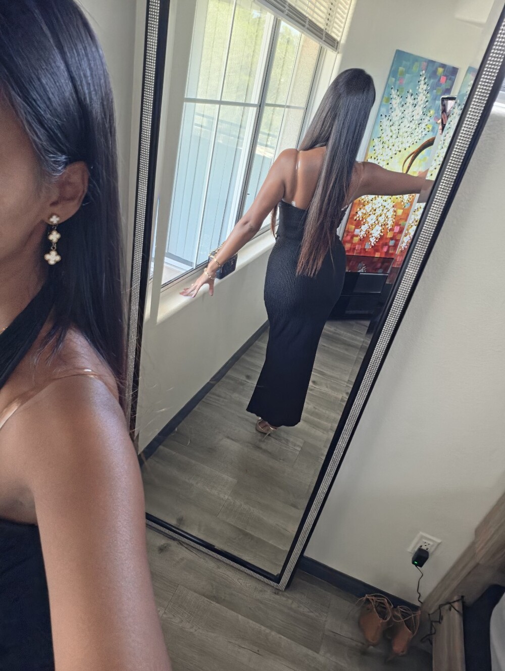 Chic Black Halter Cutout Maxi Dress - Picture 15 of 16